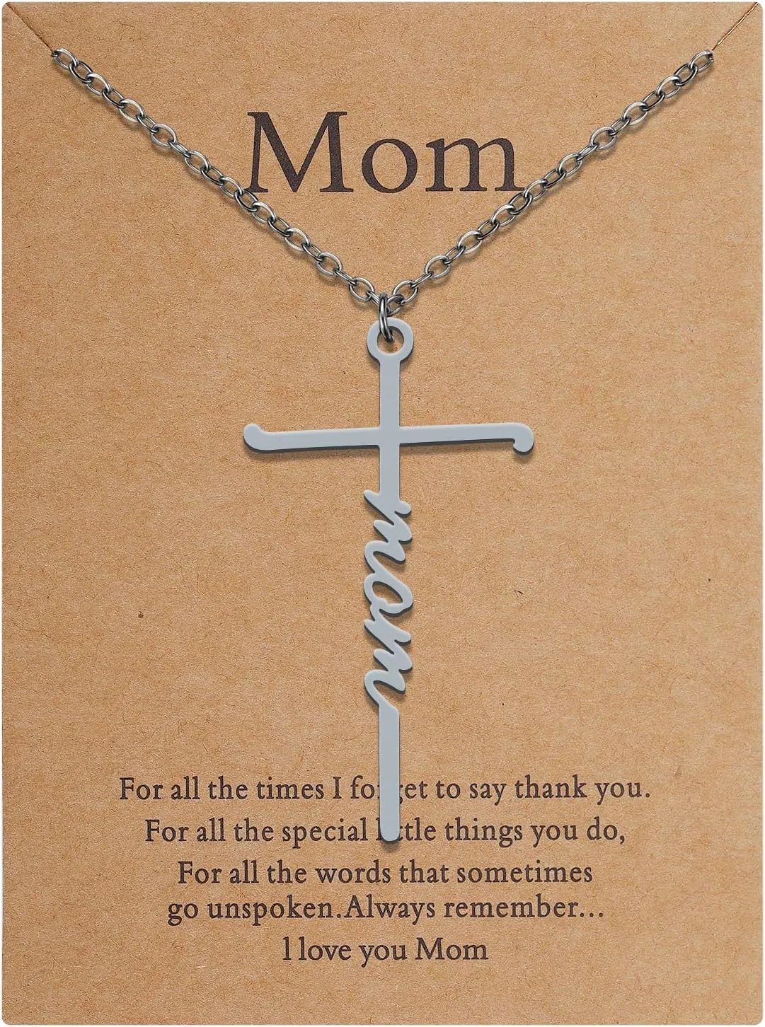 Lcbulu Faith Cross Necklace for Women - Stainless Steel Pendant Necklaces Religious Gifts for Women Christian Jewelry Gifts