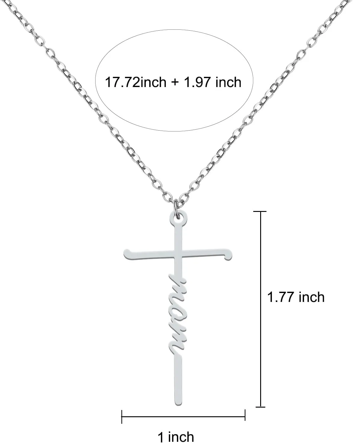 Lcbulu Faith Cross Necklace for Women - Stainless Steel Pendant Necklaces Religious Gifts for Women Christian Jewelry Gifts