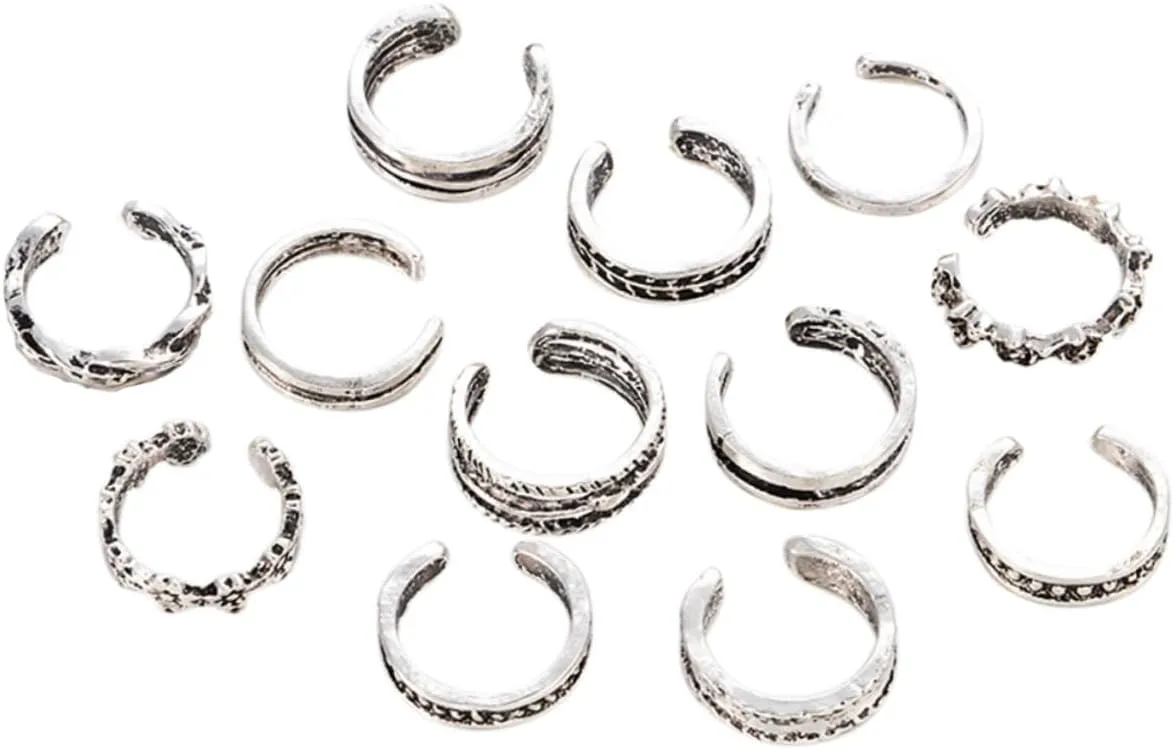 LIFKOME 12pc Collection Toe Rings for Women Fashionable Jewelry Rings Adjustable Foot Jewelry Show off Your Style
