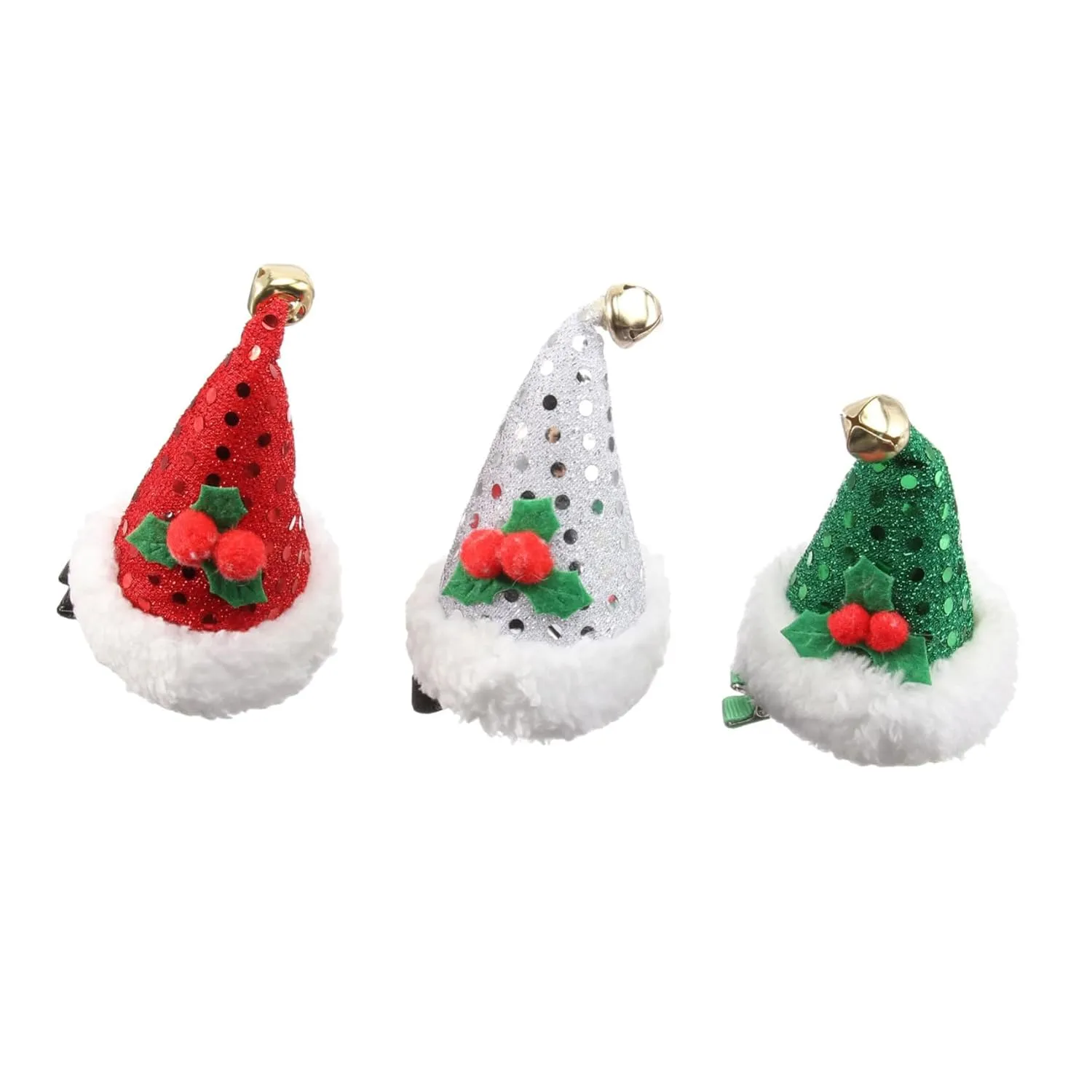 LIFKOME Christmas Hat Hairpin Santa Hat Clip for Children 3 Pack Festive Hair Accessories for Kids