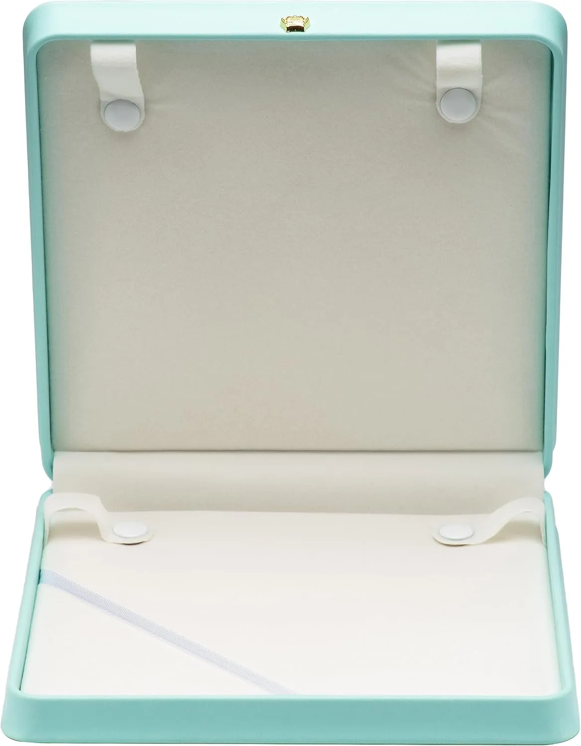 Long Pearl Chain PU Necklace Gift Box Display Case Storage Holder (Blue)