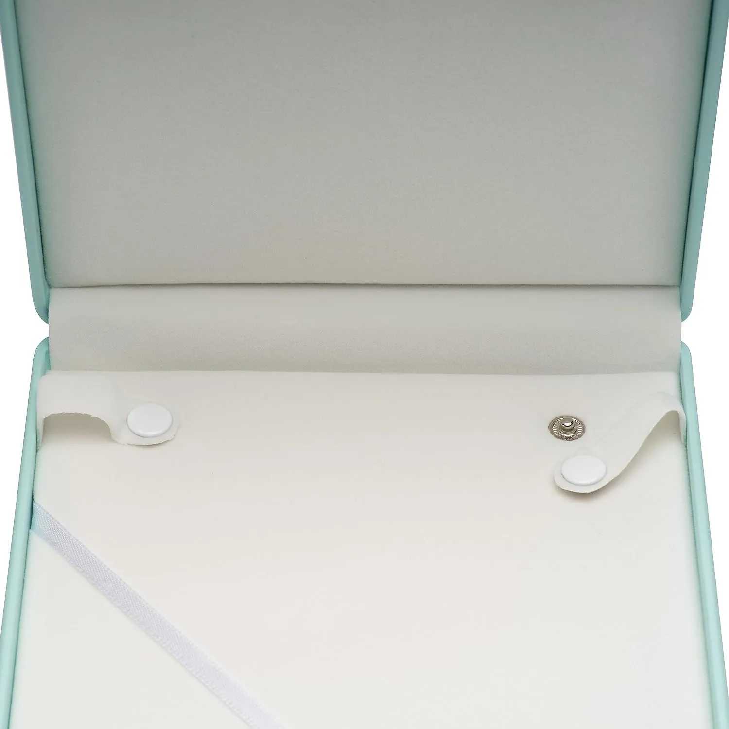 Long Pearl Chain PU Necklace Gift Box Display Case Storage Holder (Blue)