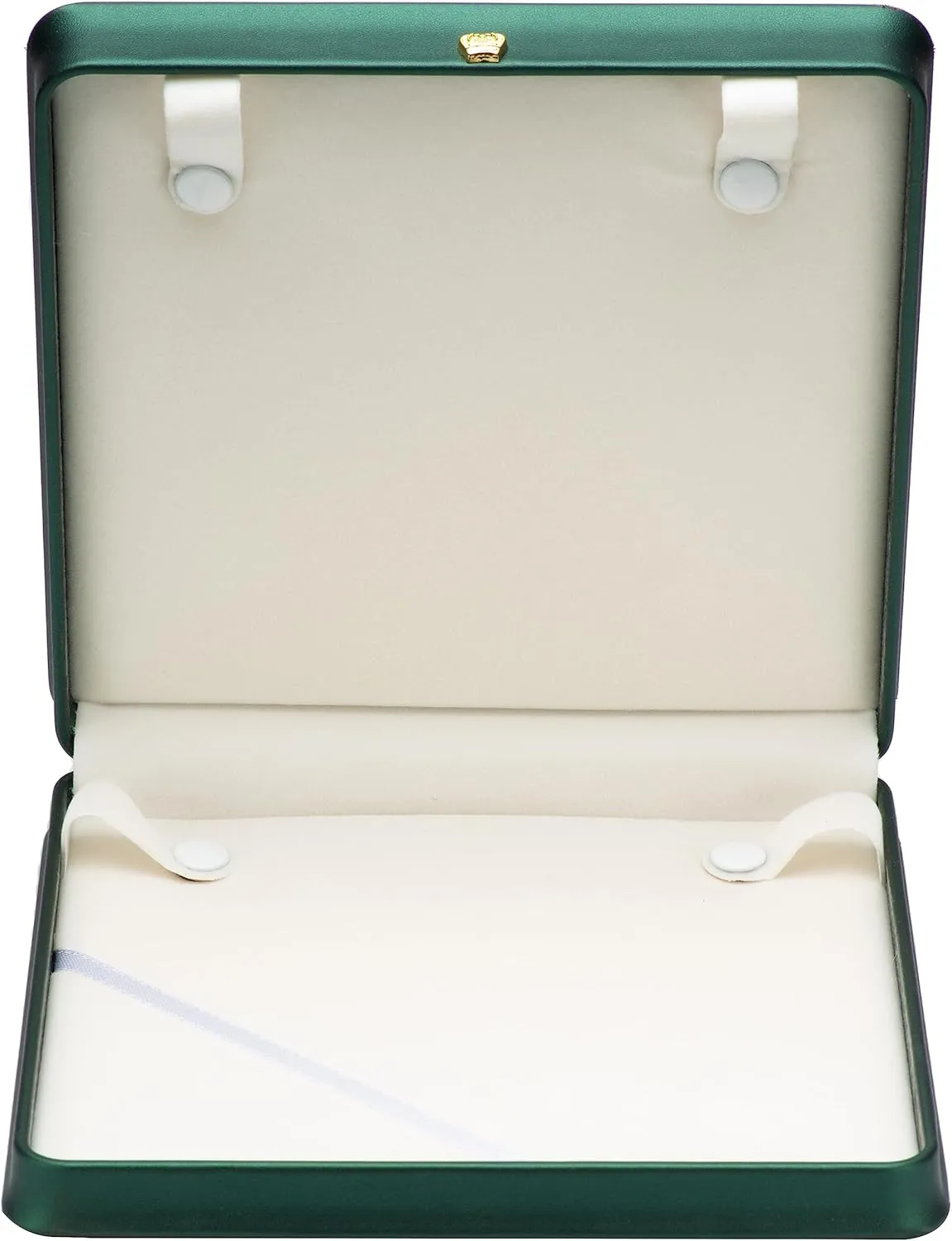 Long Pearl Chain PU Necklace Gift Box Display Case Storage Holder (Green)