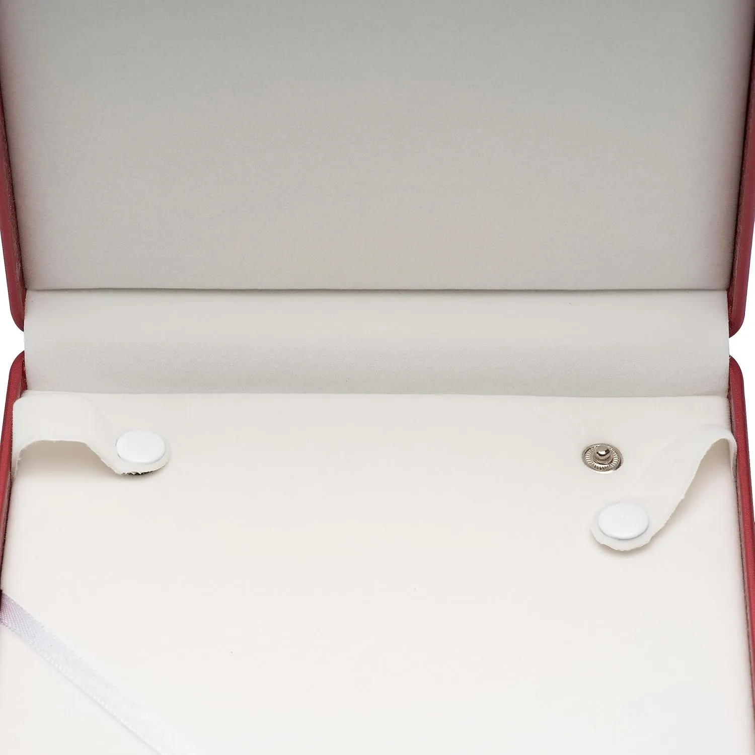 Long Pearl Chain PU Necklace Gift Box Display Case Storage Holder (Red)