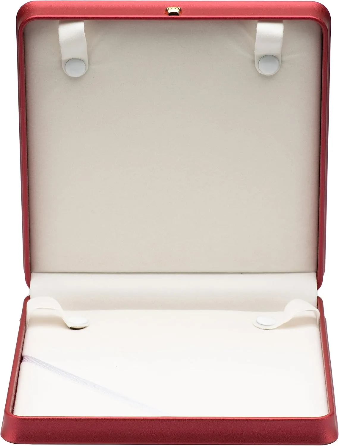 Long Pearl Chain PU Necklace Gift Box Display Case Storage Holder (Red)
