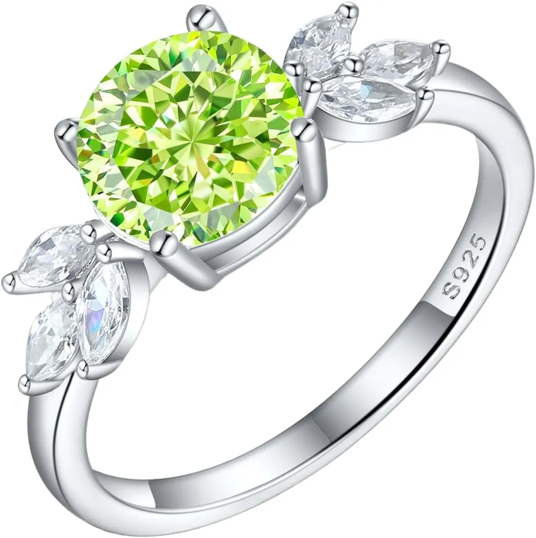 LOVECORE 925 Sterling Silver Engagement Rings for Women White Gold Plated Angel Wedding Promise Bands Cubic Zirconia Jewelry Surprise for Women Wife Her