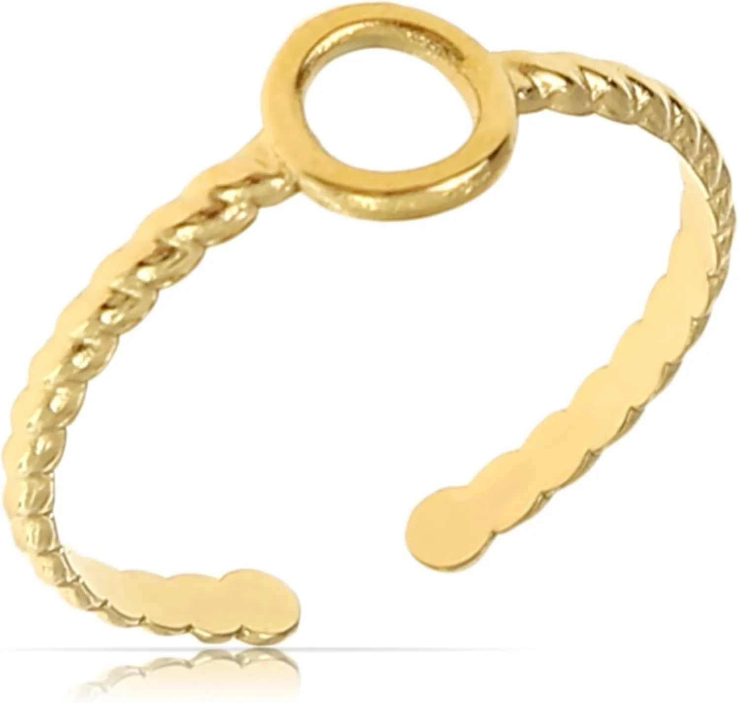 Made by Nami Gold Circle Rings for Women Adjustable Gold Plated Open Rings for Women