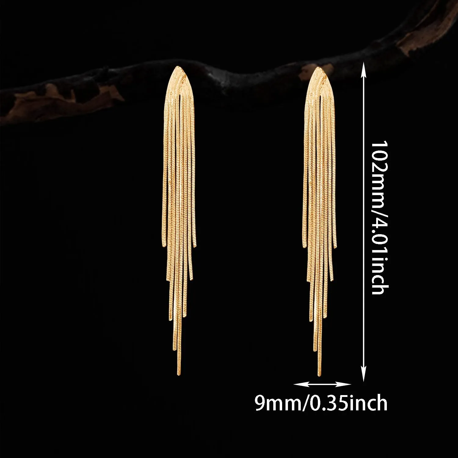 Minimalist Metal Snake Chain Parallel Stud Earrings Personalized Exquisite Long Alloy Sparkly Lightweight Tassel Stud Earrings for Women Jewelry Gifts