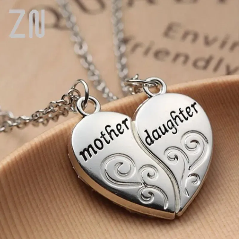 Mother and Daughter Heart Necklace