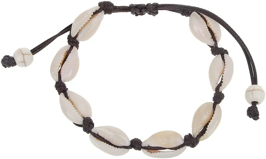 Natural Cowrie for Shell Anklet Bracelets Handmade Braided Bracelet Hawaiian Beach Wristband Bracelet Jewelry
