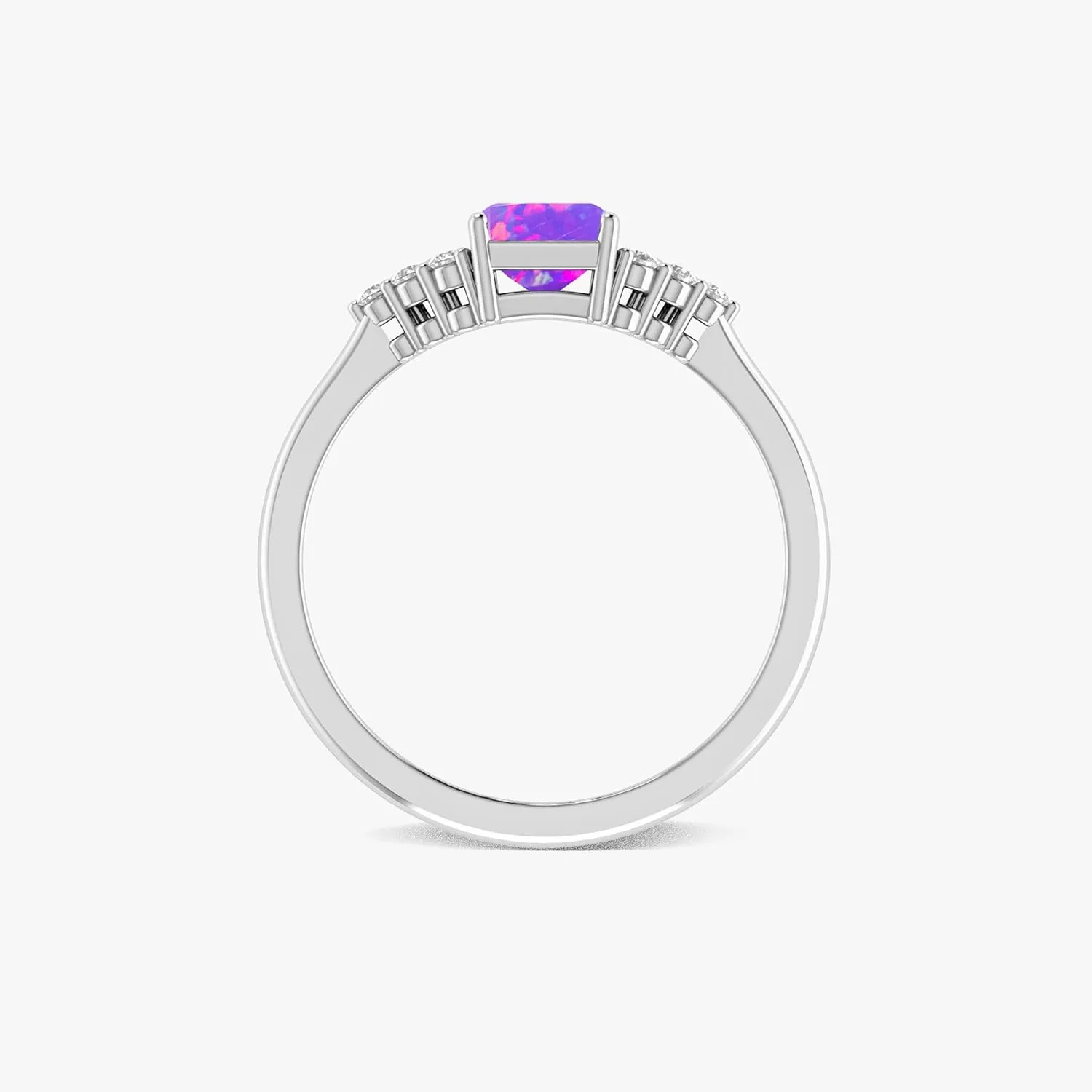 Natural Opal 925 Sterling Silver Designer Ring for Womens 7x5MM OCTAGON Stone Rings in Yellow Gold Plated Ruby, Multi Gemstones Jewelry Gift for Her (Engagement, Anniversary, Promise Rings)