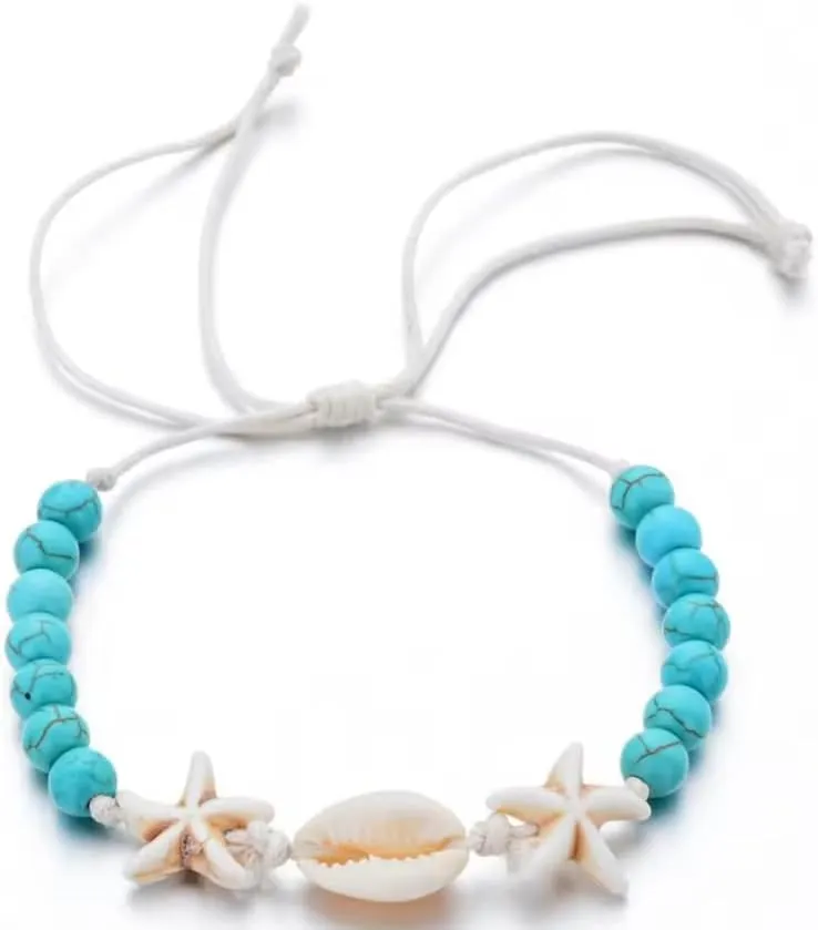 Natural Stone Hand-woven Shell Bracelet Men Women Adjustable Bracelets