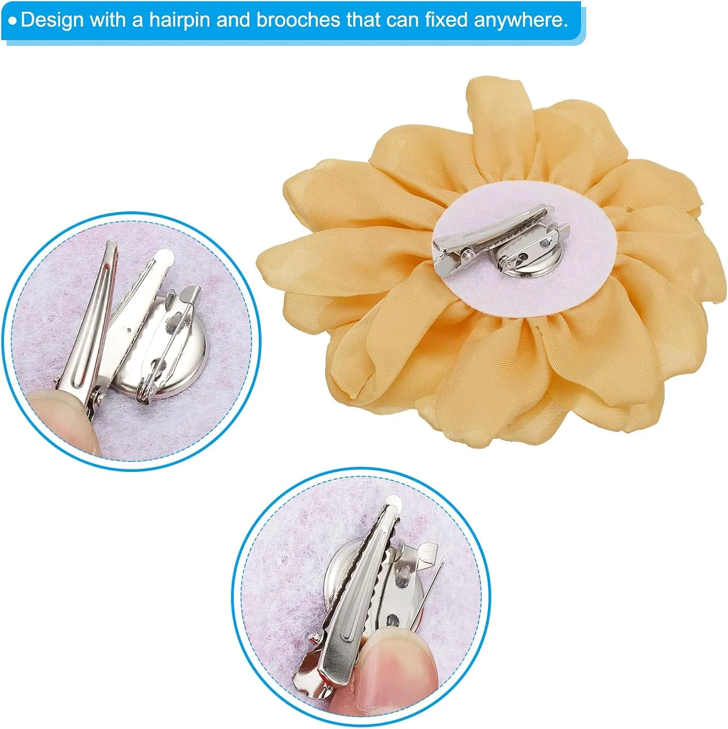 PATIKIL Rose Flower Hair Clips, Fabric Brooch Pins for Women Wedding Party Dance Dress Clothes Accessories Valentine's Day Gifts