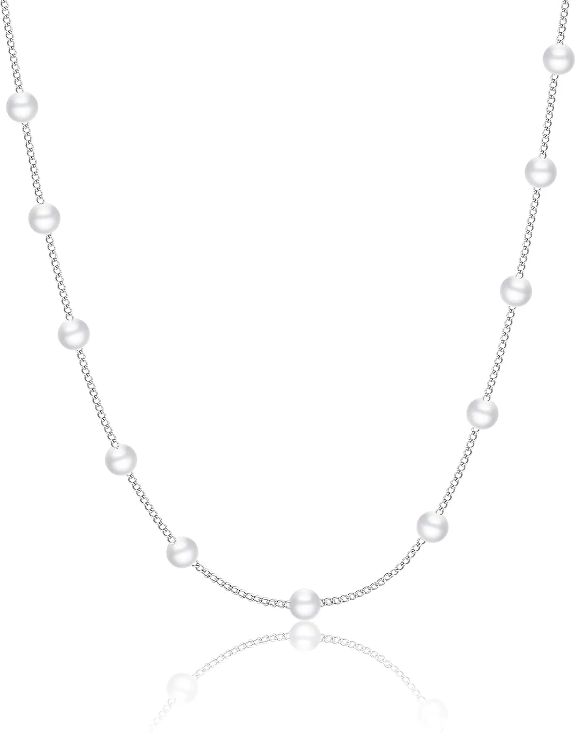 Pearl Necklaces for Women 14K Gold Plated Dainty Gold Pearl Pendant Necklace Layered Pearl Chain Necklace Freshwater Pearl Necklace Everyday Jewelry Gift