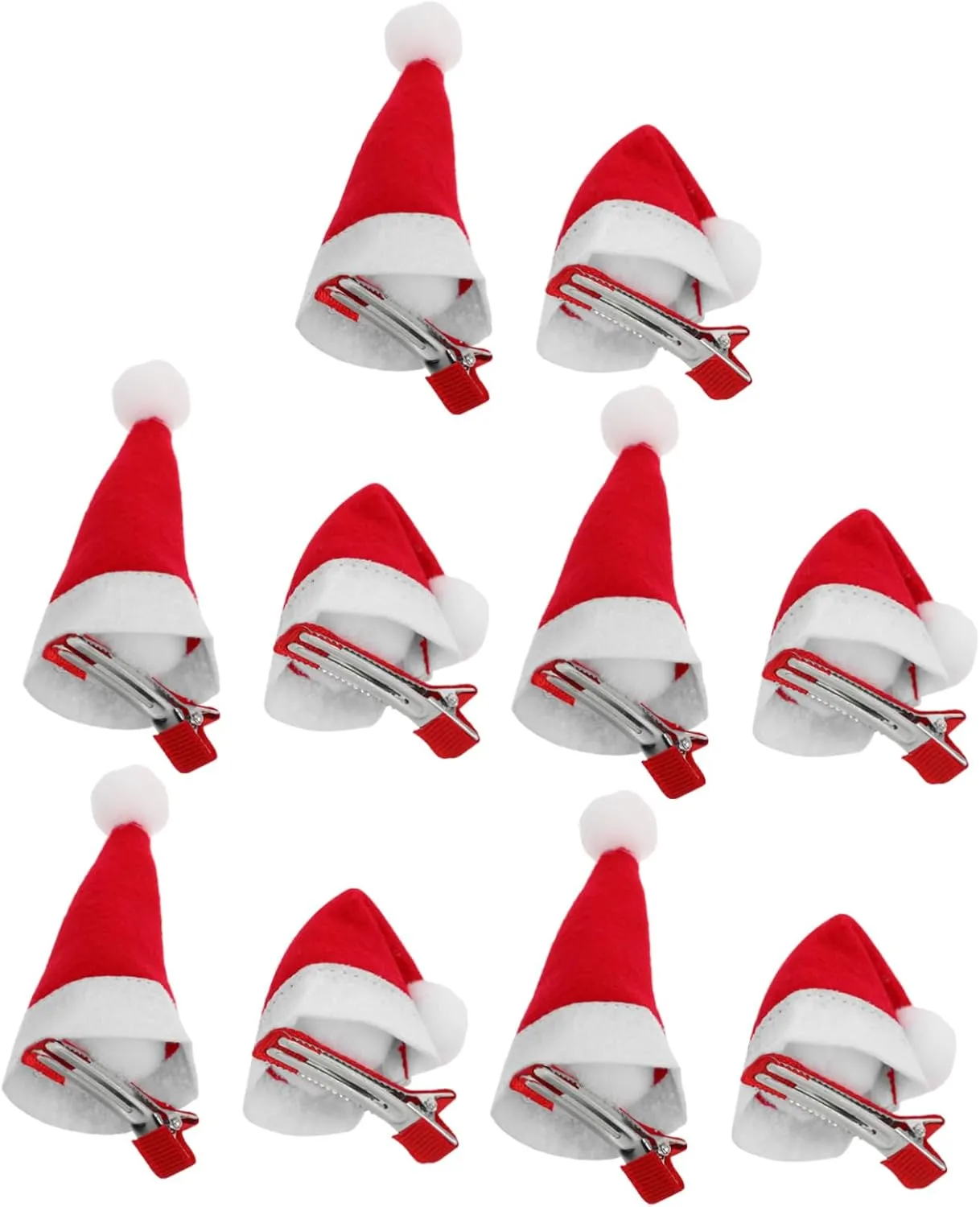 PRETYZOOM 10Pcs Santa Hat Hair Clips for Christmas Party Hair Accessories with Alligator Clips and Fun Hairpins for Teens for Holiday Celebrations