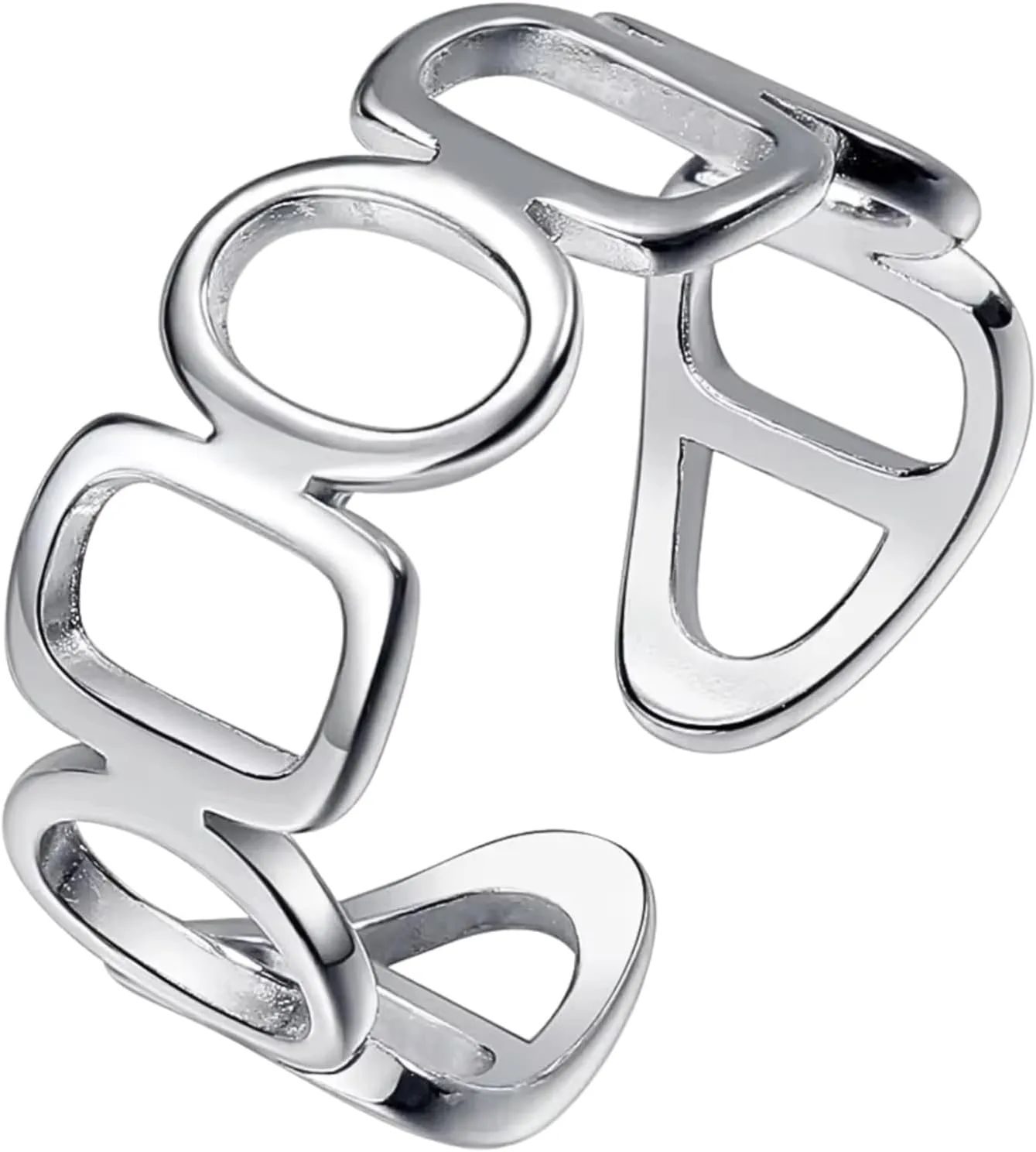 QueenBee 925 Sterling Silver Adjustable ?C Hypoallergenic, Non-Tarnish Stacking Piece for Women, Minimalist Curve Design, Smooth Finish, Gift for Birthday, Mother??s Day, Holiday Jewelry