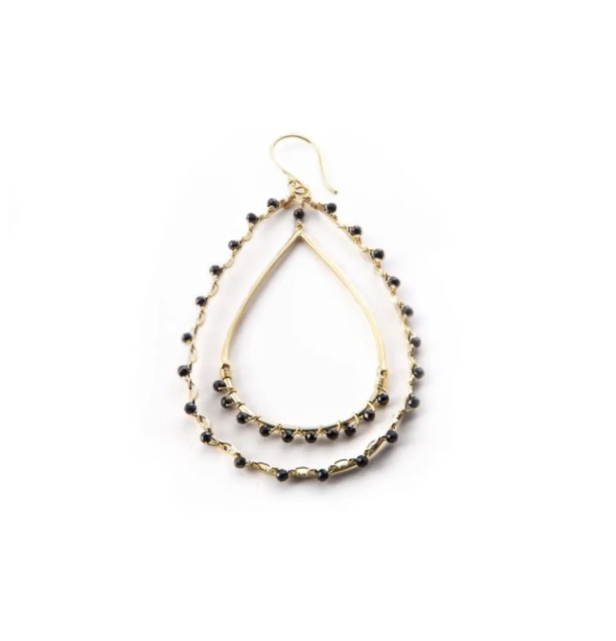 Raquel Welche 126 Onyx Drops in Gold