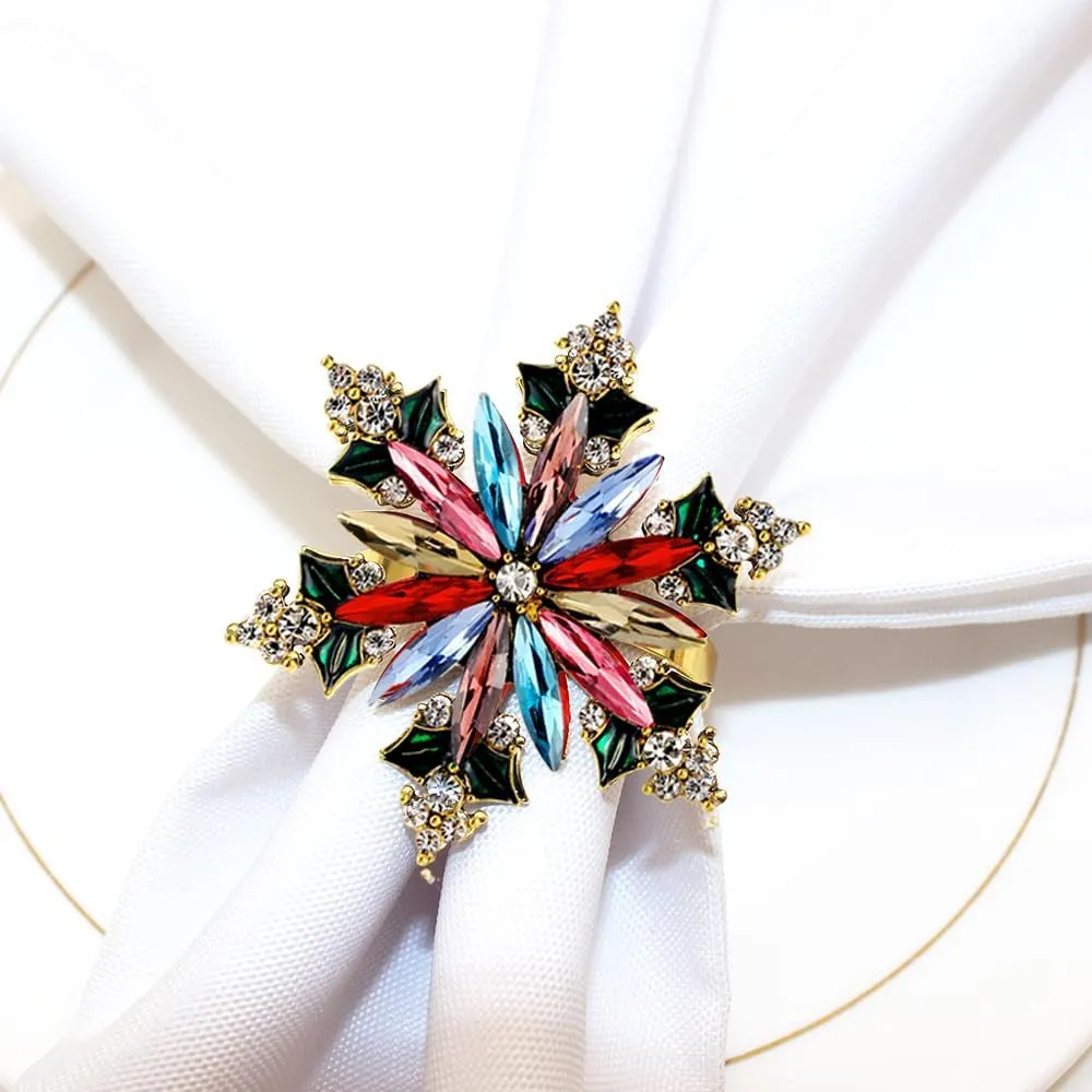 Rhinestone Flower Brooch Pin for Women Red Black Purple Flower Brooch Hat Christmas Brooch Jewelry