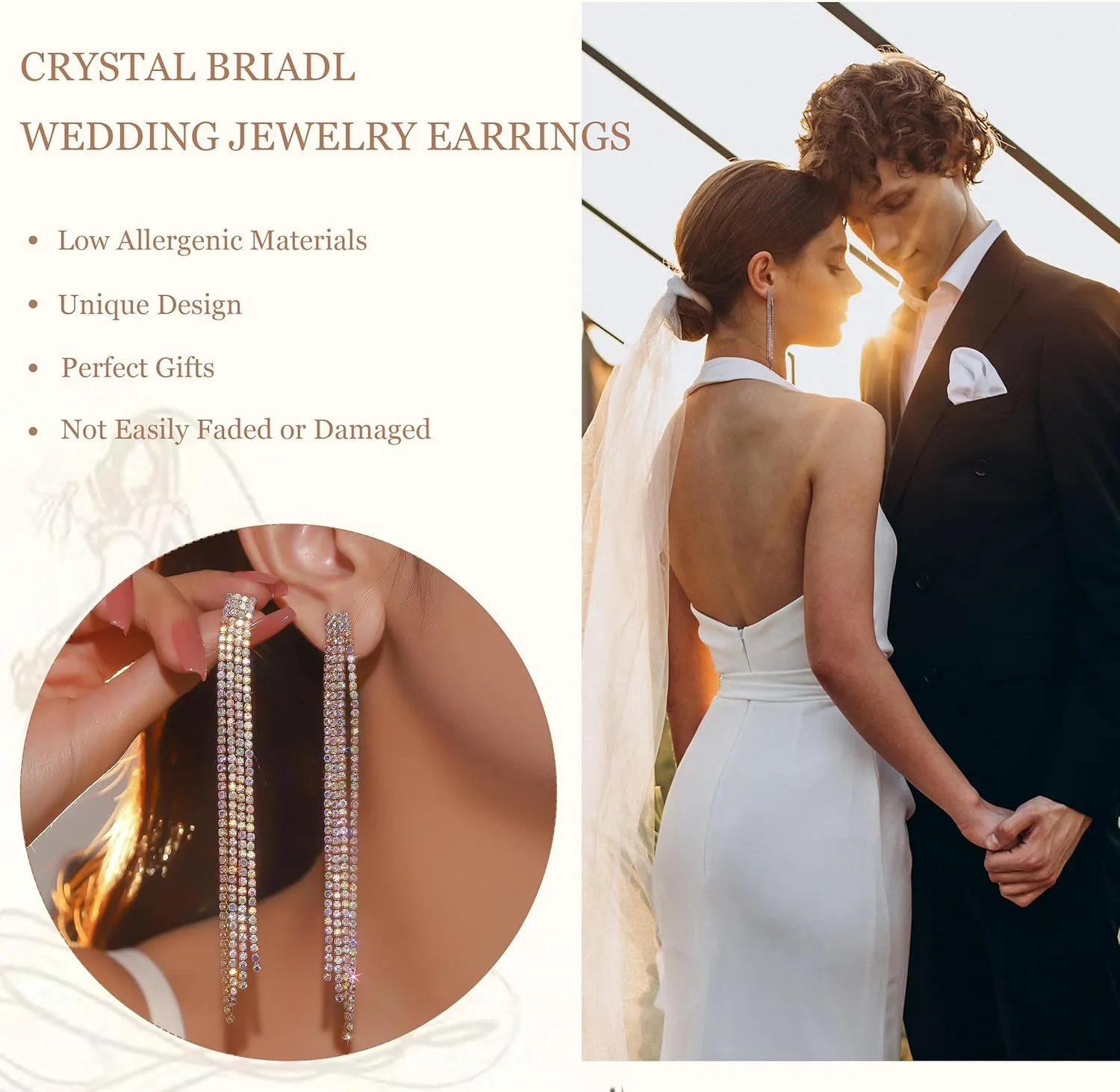 Rhinestone Tassel Earrings for Women Sparkly Long Tassel Earrings Prom Earrings Bling Crystal Chandelier Earrings Wedding Party Prom Dress Outfit Jewerly Gifts