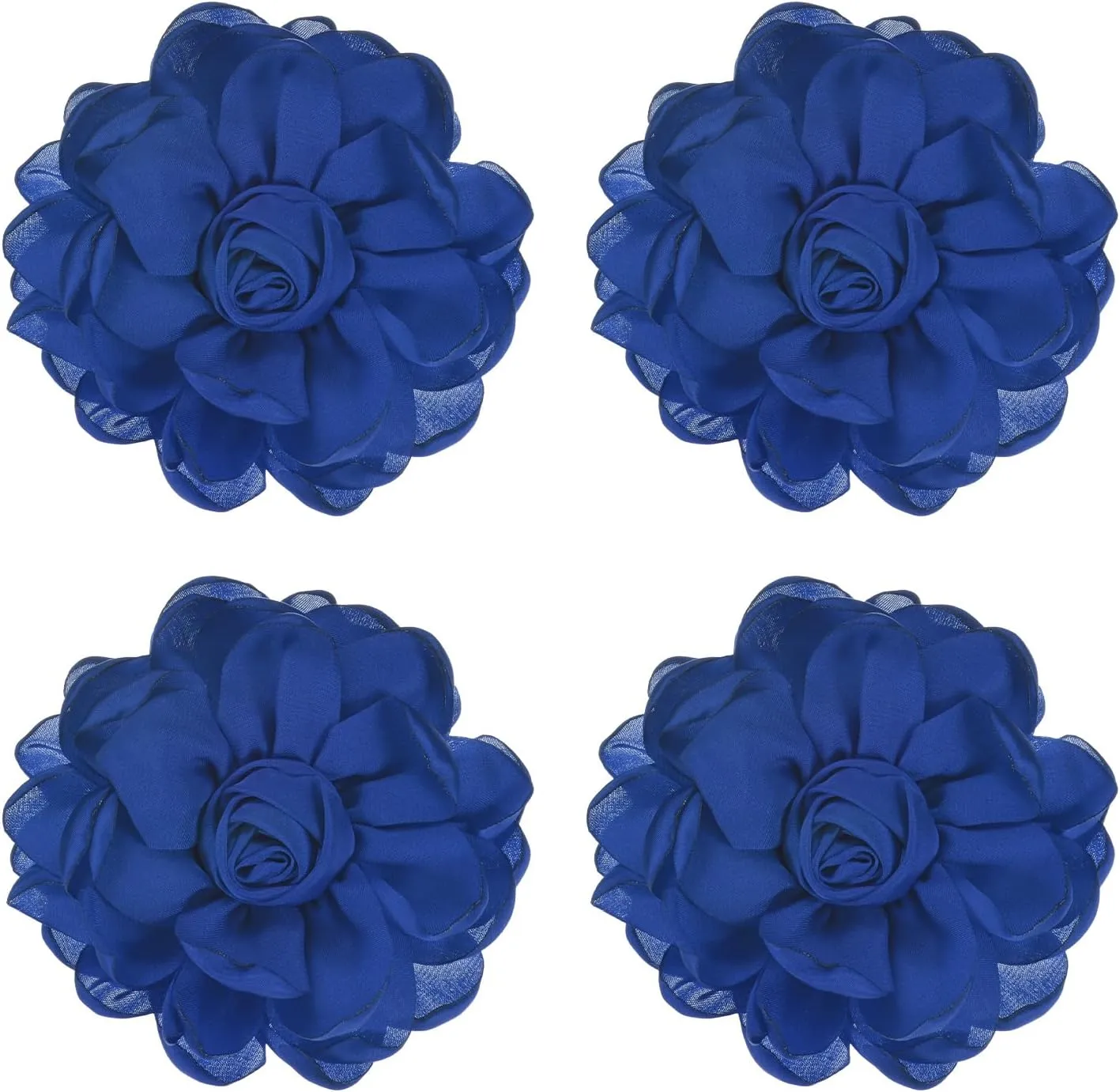Rose Flower Brooches and Pins for Women, Lapel Pins Dainty Satin Fabric Big Camellia Hair Flowers Clips for Wedding/Parties/Clothes