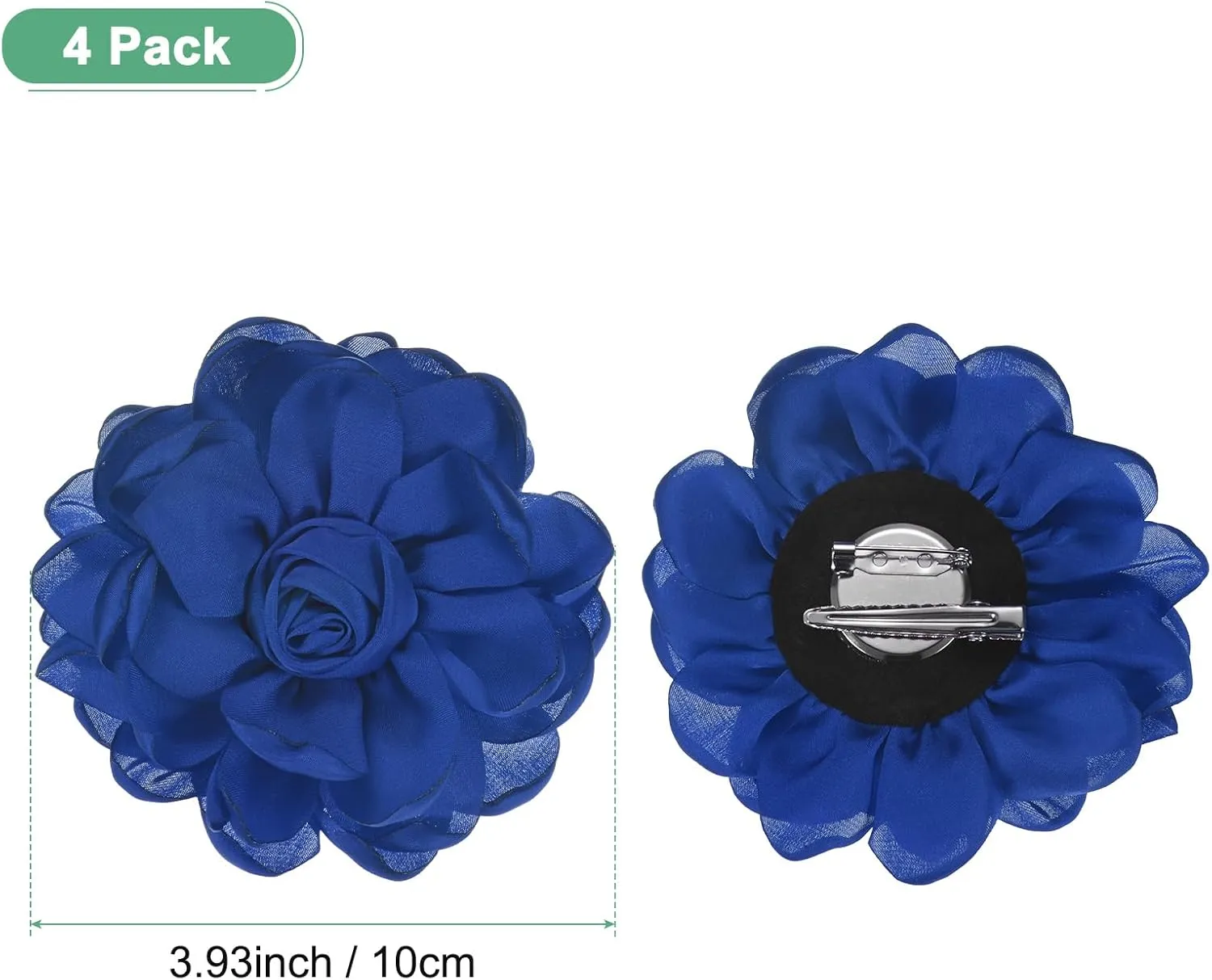 Rose Flower Brooches and Pins for Women, Lapel Pins Dainty Satin Fabric Big Camellia Hair Flowers Clips for Wedding/Parties/Clothes