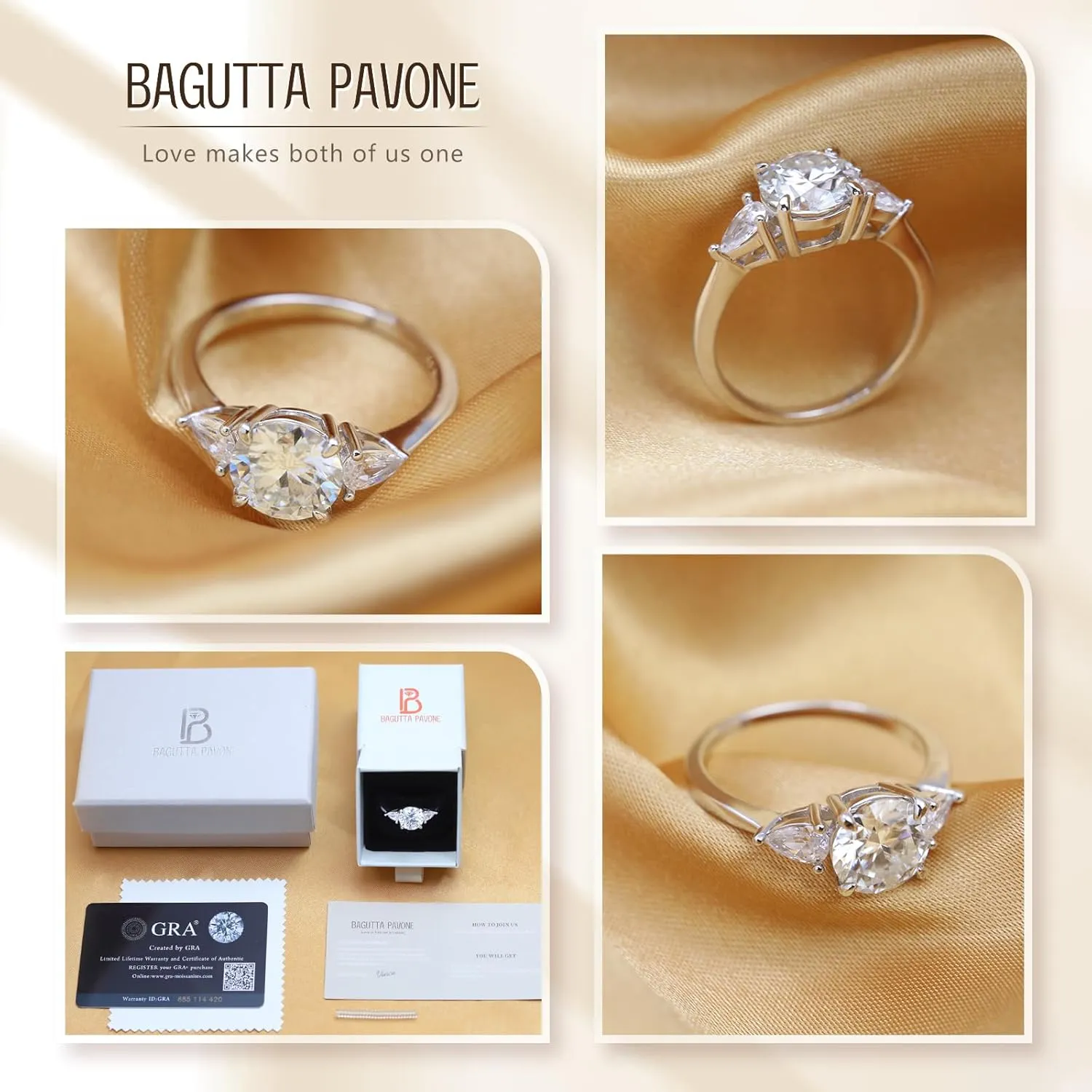 Round/Flower Moissanite Engagement Rings for Women,Engagement Promise Ring in 925 Sterling Silver with 18K White Gold Plated,D Color VVS1 Moissanite Wedding Rings 1.5/2/3CT