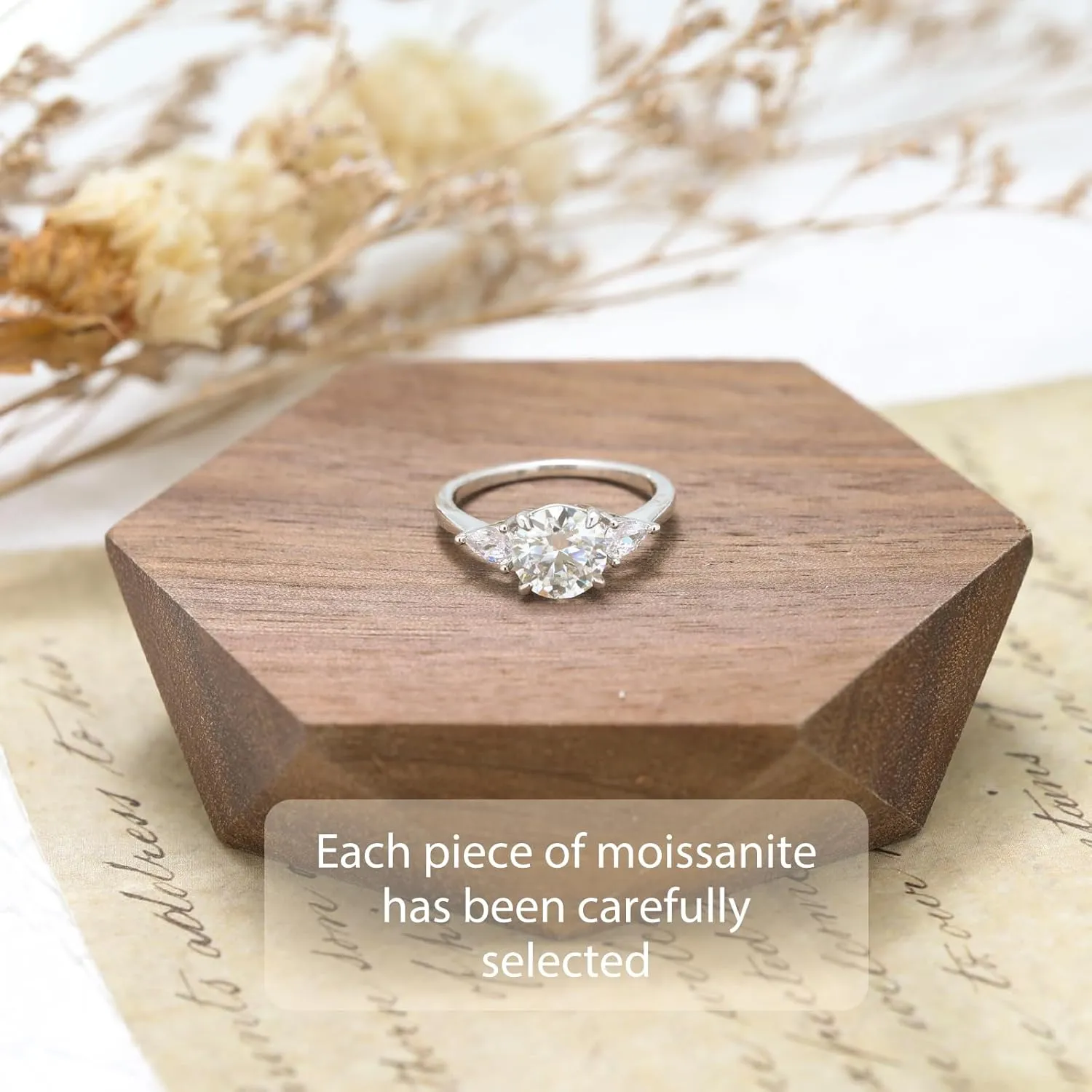 Round/Flower Moissanite Engagement Rings for Women,Engagement Promise Ring in 925 Sterling Silver with 18K White Gold Plated,D Color VVS1 Moissanite Wedding Rings 1.5/2/3CT