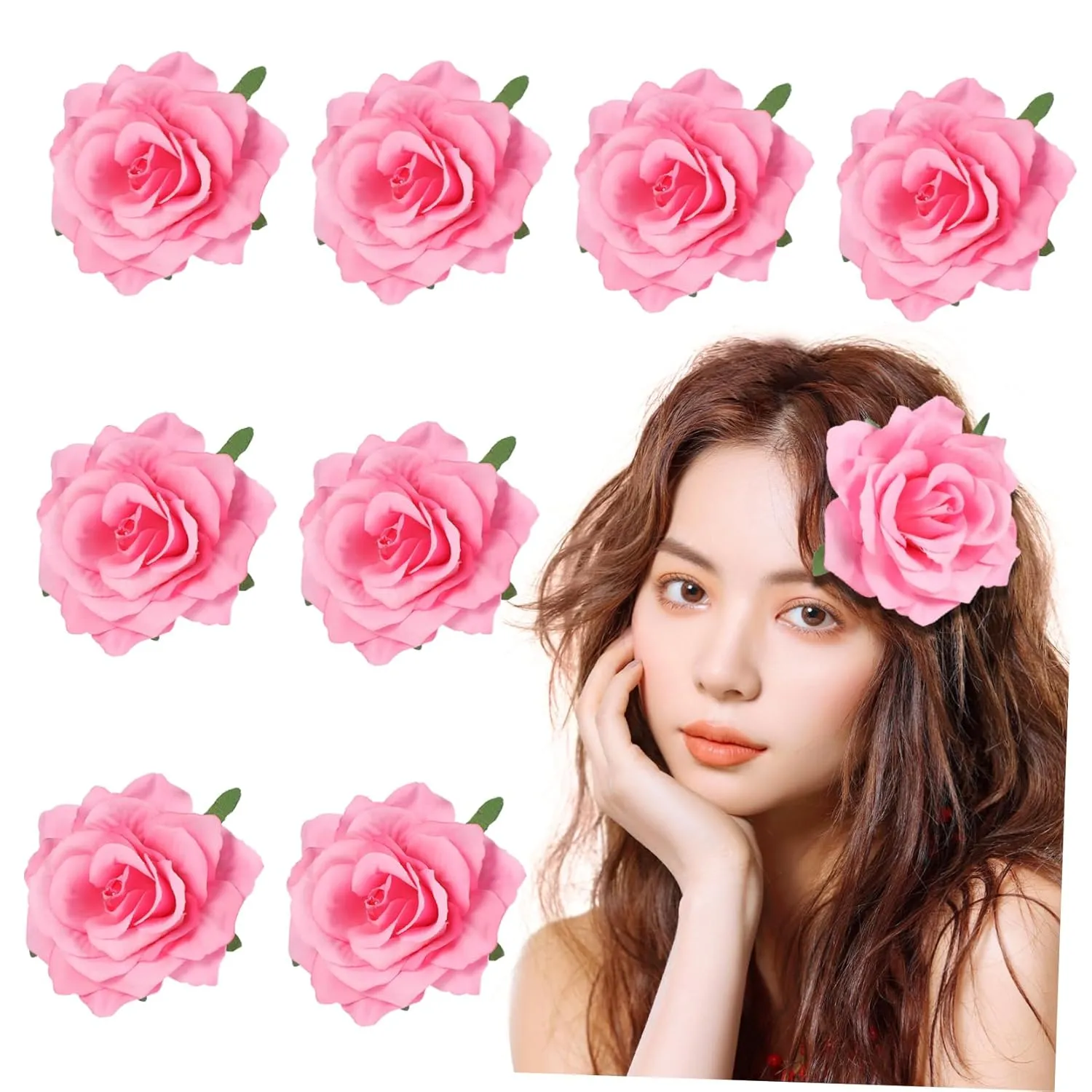 SAFIGLE Rose Brooch Hair Clip Flower Pins for Women Dual Functionality Gentle on Hair Clothing Enhance Your Outfit