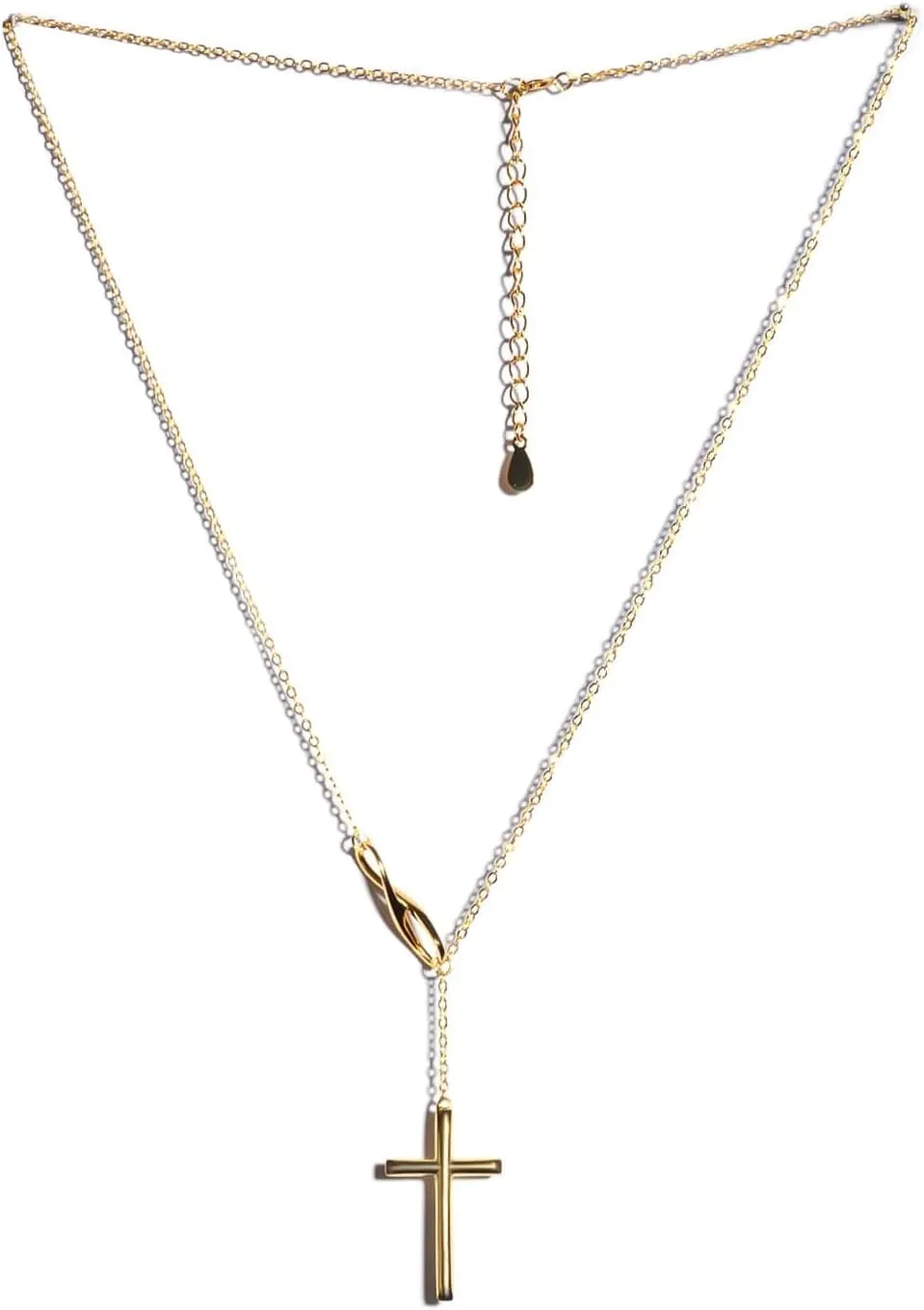 Shop LC Infinity Cross Lariat Necklace 925 Sterling Silver 18" Catholic Faith Christian Religious Birthday Jewelry Birthday Gifts for Women