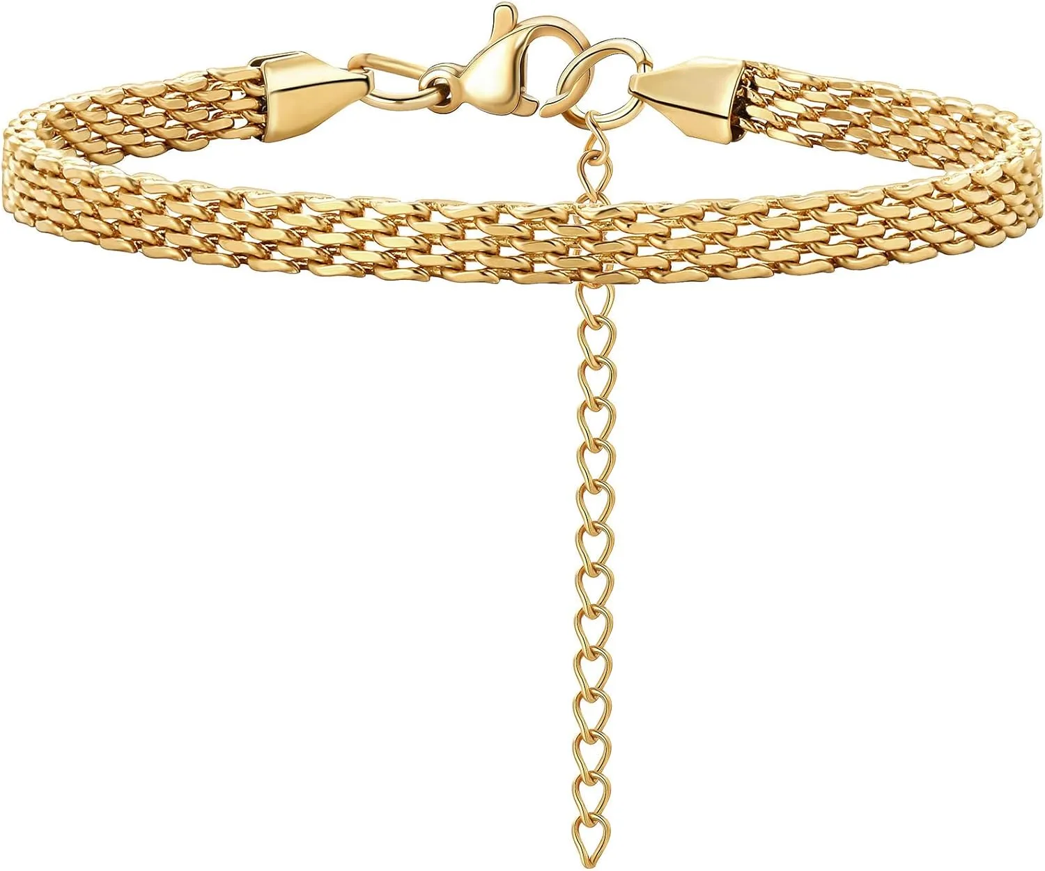 Silver Bracelets Mother's Day gifts Mesh Link Chain Bracelet for Women Men Dainty Chain Bracelets with Gift Box