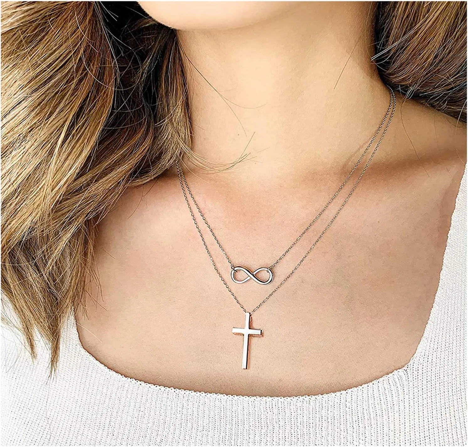 Small Cross Pendant Necklace for Women Simple Cross Necklaces Mothers Day Birthday Gifts for Women