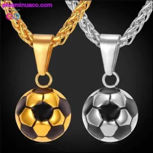 Soccer/football Pendant With Stainless Steel Gold Color