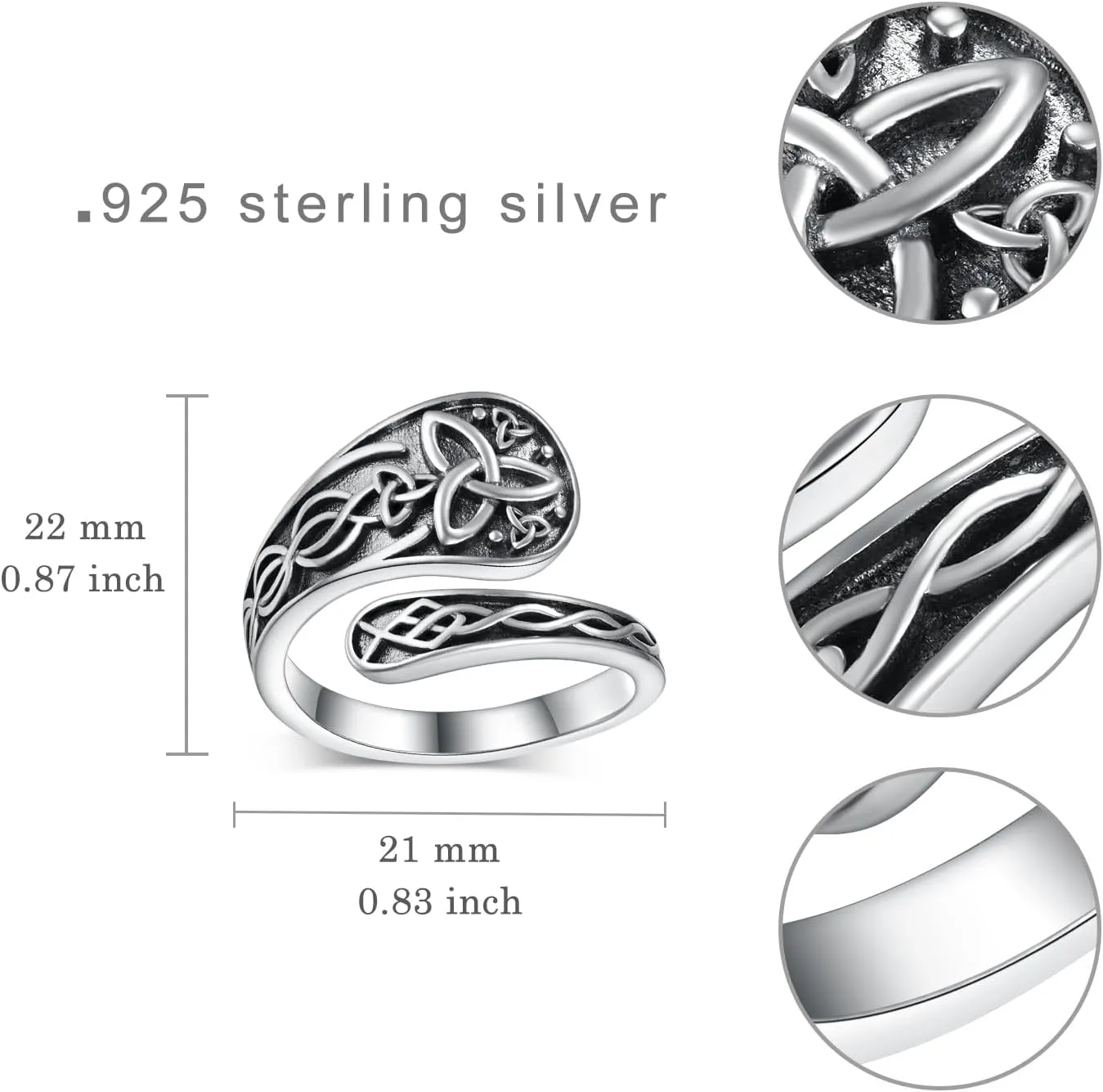 Spoon Rings for Women 925 Sterling Silver Spoon Rings Vintage Thumb Rings Jewelry Gifts for Women Men