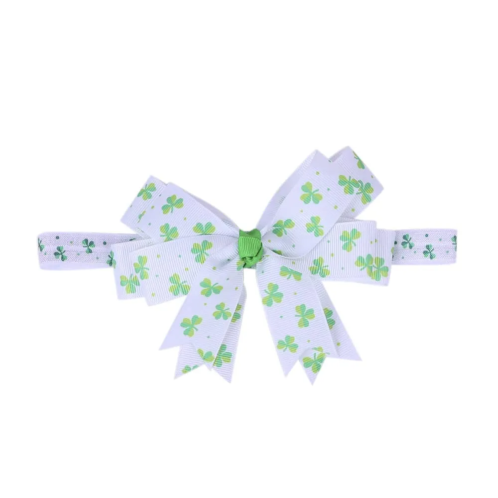 St Patricks Headband Hair Clips Pin Green Clover Shamrock Hairpin Hairclips JHSP26 (Hair Clips-F)