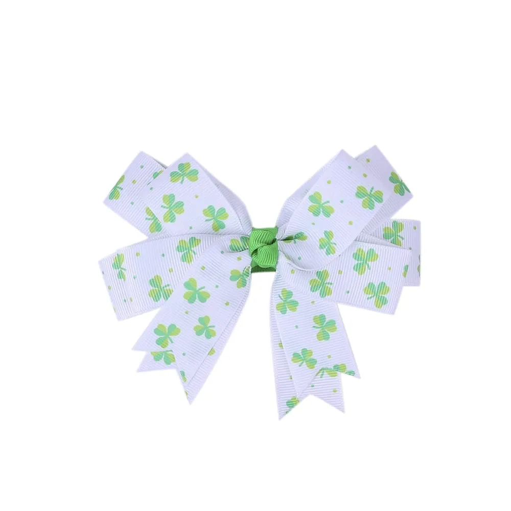 St Patricks Headband Hair Clips Pin Green Clover Shamrock Hairpin Hairclips JHSP26 (Hair Clips-F)