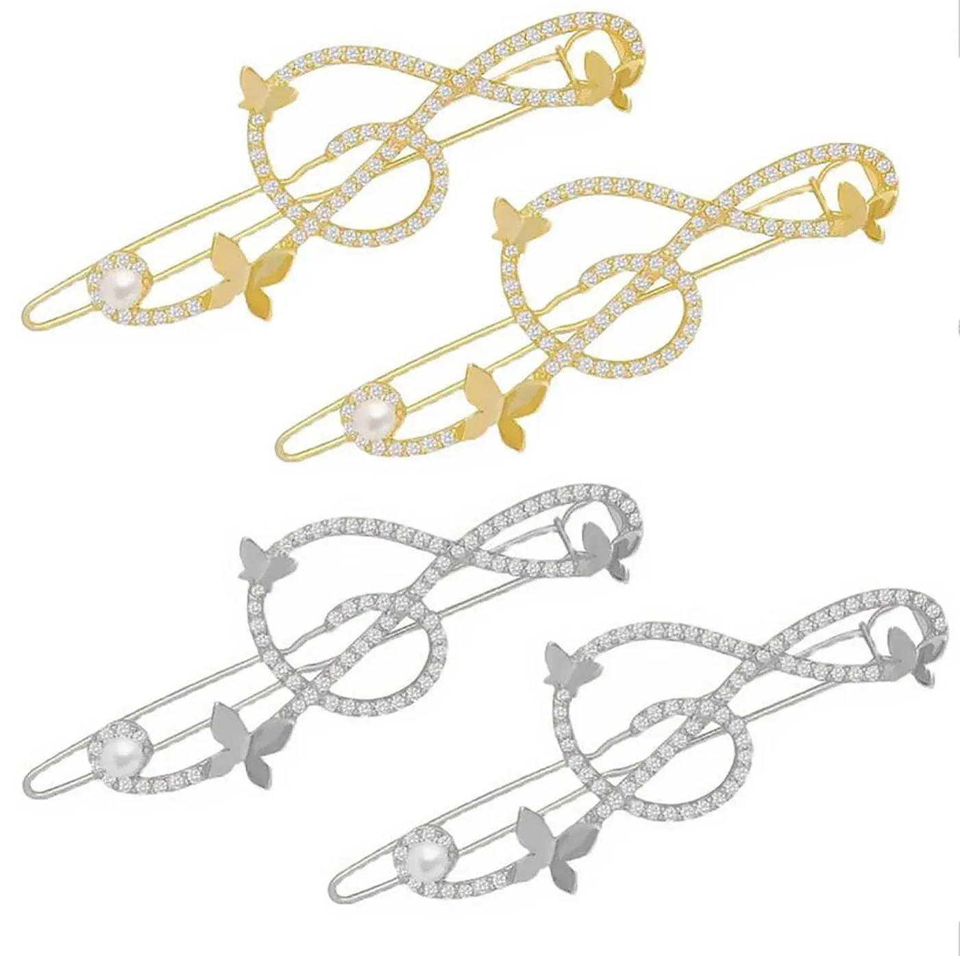 Suoirblss 4PCS Music Note Bobby Pins Hair Clips Classical Elegant Alloy Rhinestone Hair Pins Hair Accessories for Women Girls Hair Styling