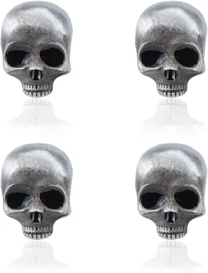 SUPERFINDINGS 4Pcs Gothic Skull Brooch Punk Antique Silver Skull Brooch Pins Punk Style Skeleton Head Breastpin Alloy Skull Pins Halloween Skull Badge Pin for Cloths Bags Hats