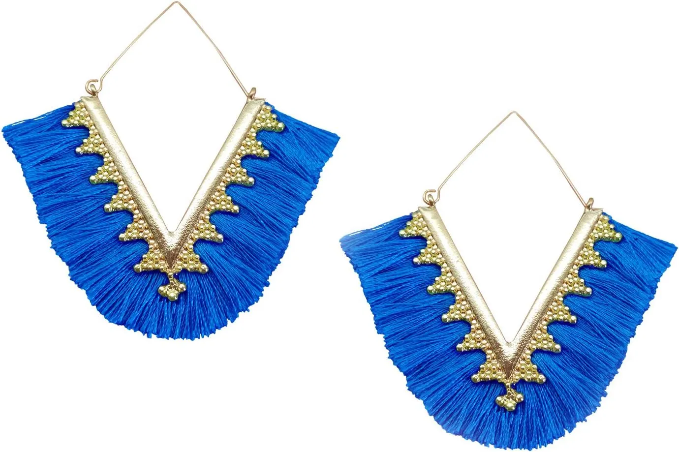 Tassel Hoop Earring Statement Thread Dangle Earrings Stylish Long Fringe Drop Earrings Lightweight Long Swingy French Hook Earrings for Women