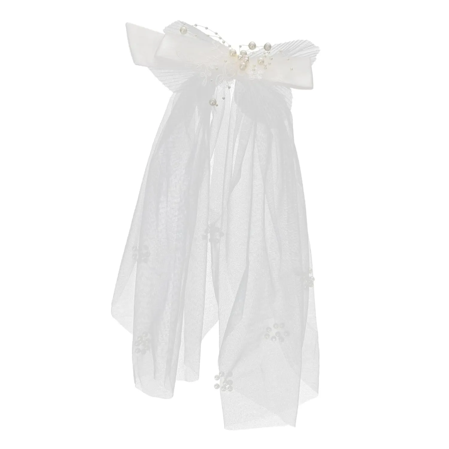 VICASKY Pearl Hair Accessories Wedding Hair Pins Short Veil Clip Fashionable for Women