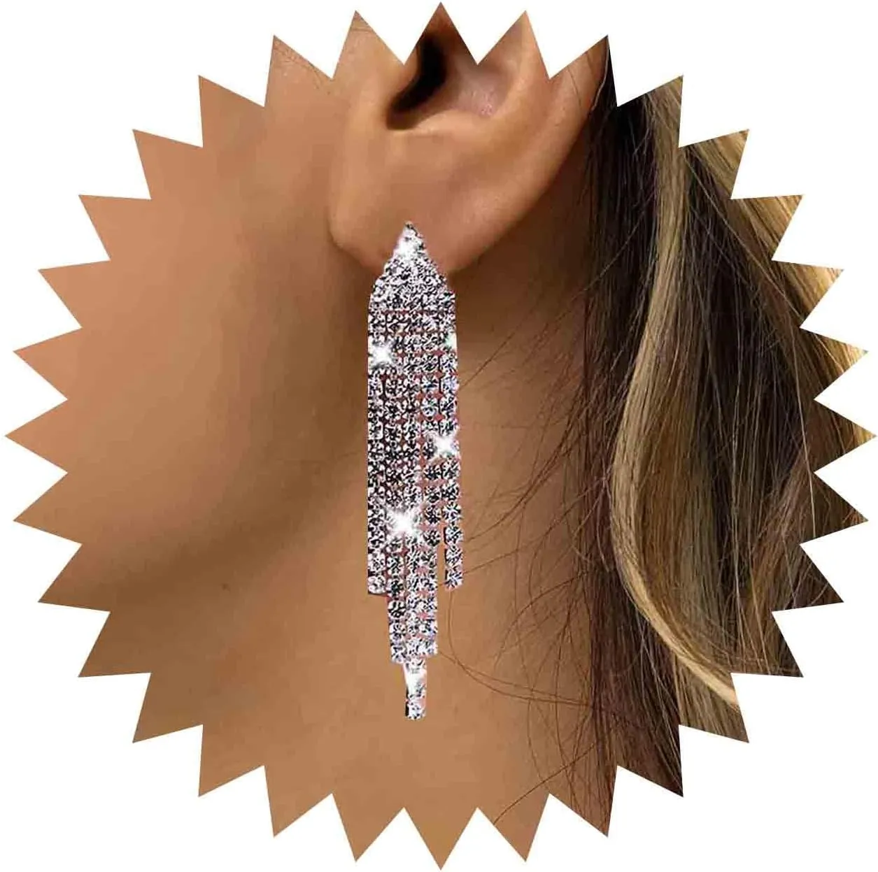 Vintage Crystal Chain Earrings Gold Tennis Chain Earrings Cz Chandelier Earrings Crystal Tassel Earrings Fringe Crystal Earrings Jewelry for Women and Girls